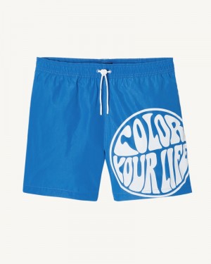 JOTT Biarritz Swim Shorts Herre Blå Hvite | VNJ-0415