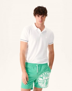 JOTT Biarritz Swim Shorts Herre Grønn Hvite | FXJ-3471