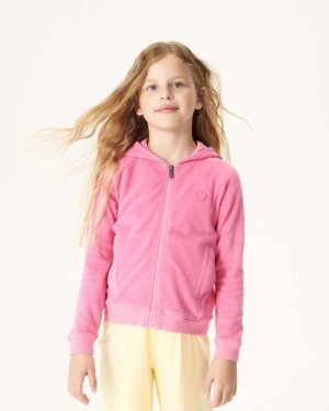 JOTT Volta Bomull Terry Zipped Jakke Barn Rosa | DLI-3383