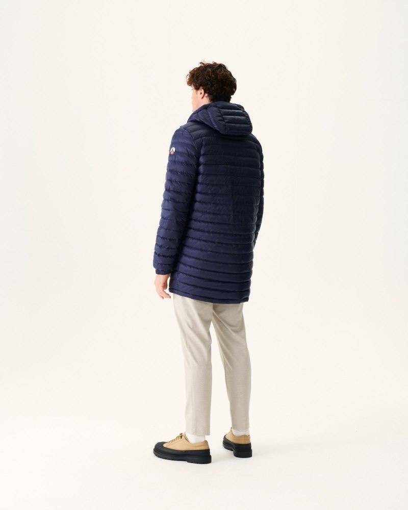 JOTT Amsterdam Long Reversible Hette Pufferjakker Herre Marineblå | QYN-7340