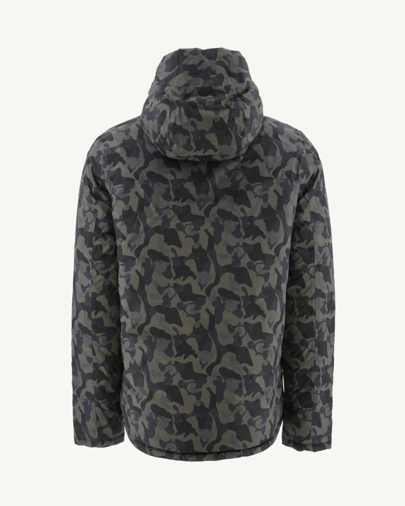 JOTT Bergen Reversible Hette Pufferjakker Herre Camouflage Svarte | VMT-5636