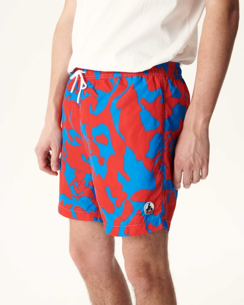 JOTT Biarritz Swim Shorts Herre Camouflage Blå Rød | IDO-4257