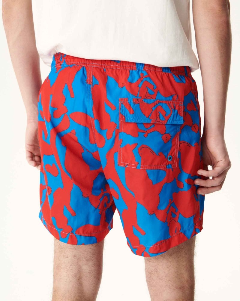 JOTT Biarritz Swim Shorts Herre Camouflage Blå Rød | IDO-4257