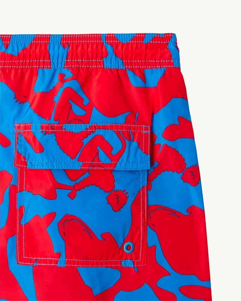 JOTT Biarritz Swim Shorts Herre Camouflage Blå Rød | IDO-4257