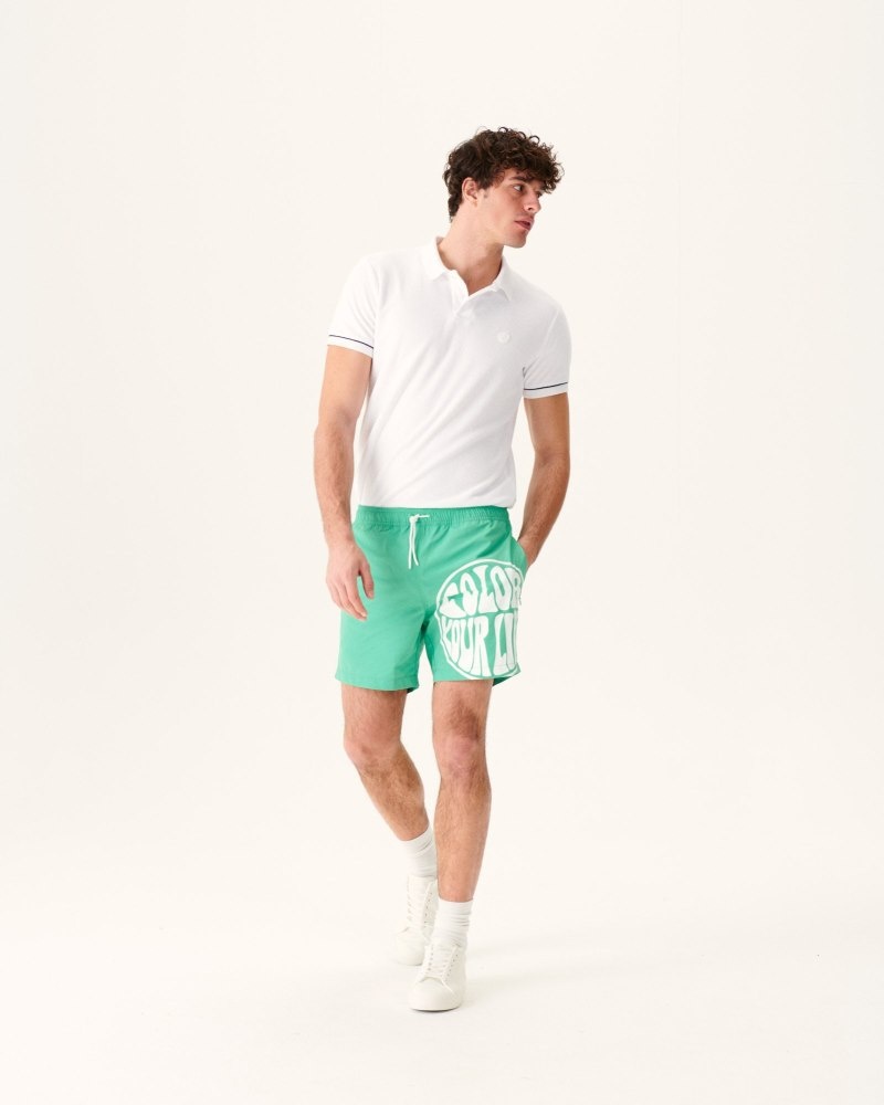 JOTT Biarritz Swim Shorts Herre Grønn Hvite | FXJ-3471