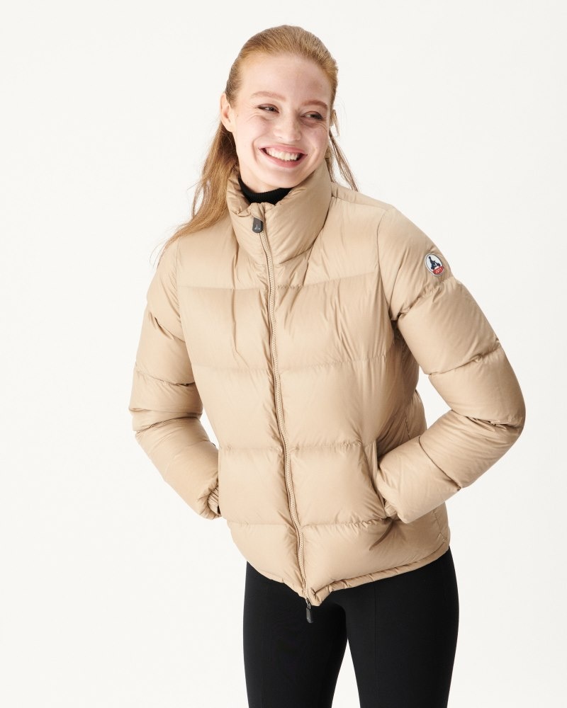 JOTT Cardiff Great Cold Vattert Dunjakker Dame Beige | CHF-5047