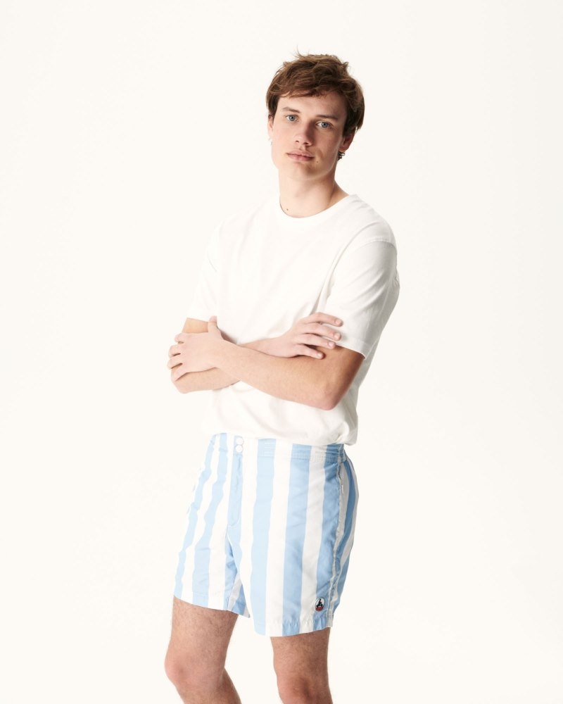 JOTT Deauville Stripe Swim Shorts Herre Rød Hvite | FZA-4806