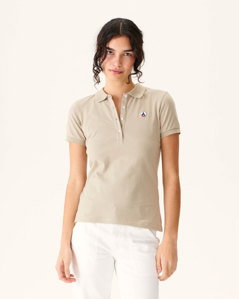 JOTT Franca Beige Polo T Skjorte Dame Beige | ATF-0727