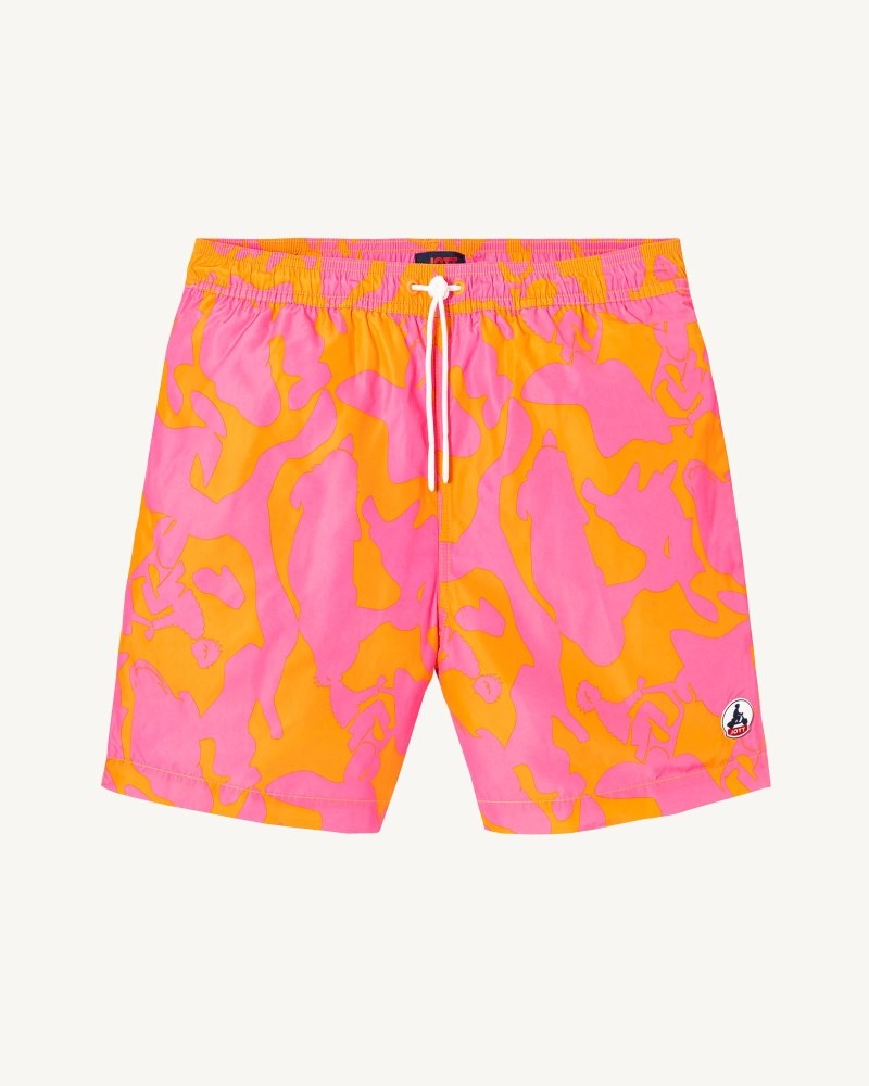 JOTT Intense Pink/Apricot Biarritz Camo Swim Shorts Herre Mørke Blå | FBB-5042