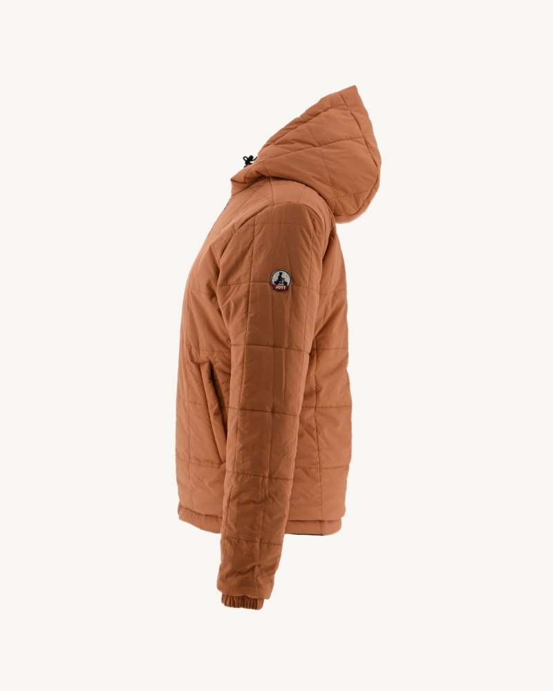 JOTT Kara Reversible Hette Ultralight Dunjakker Dame Marineblå Brune | YXT-1123