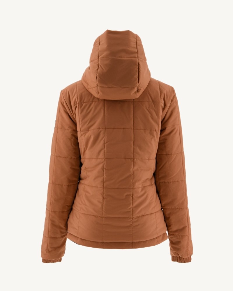 JOTT Kara Reversible Hette Ultralight Dunjakker Dame Marineblå Brune | YXT-1123