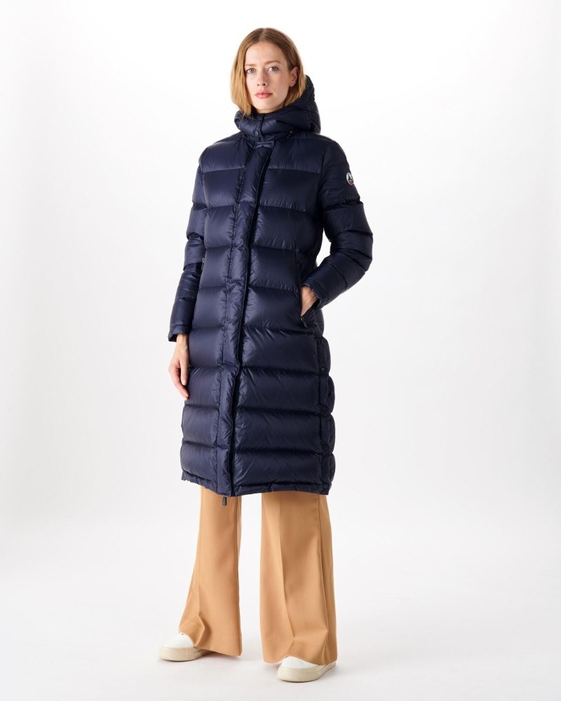 JOTT Karachi Grand Cold Long Hette Dunjakker Dame Marineblå | LDV-9556