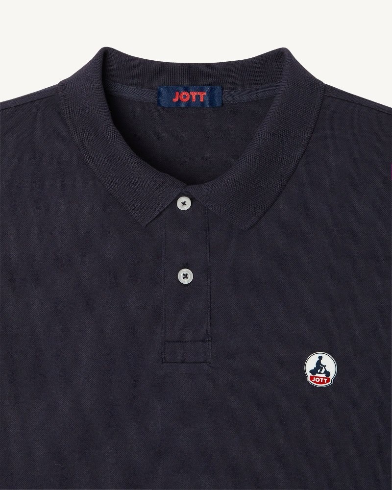 JOTT Marbella Organic Bomull Polo T Skjorte Herre Marineblå | SWA-4139