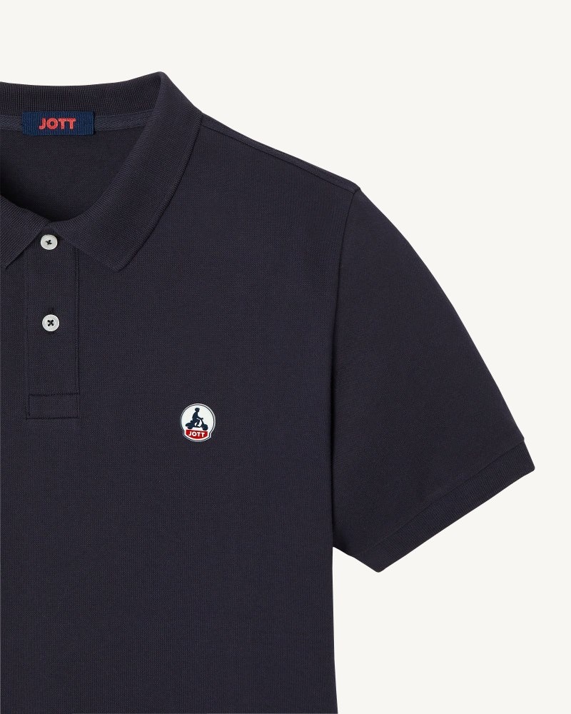 JOTT Marbella Organic Bomull Polo T Skjorte Herre Marineblå | SWA-4139