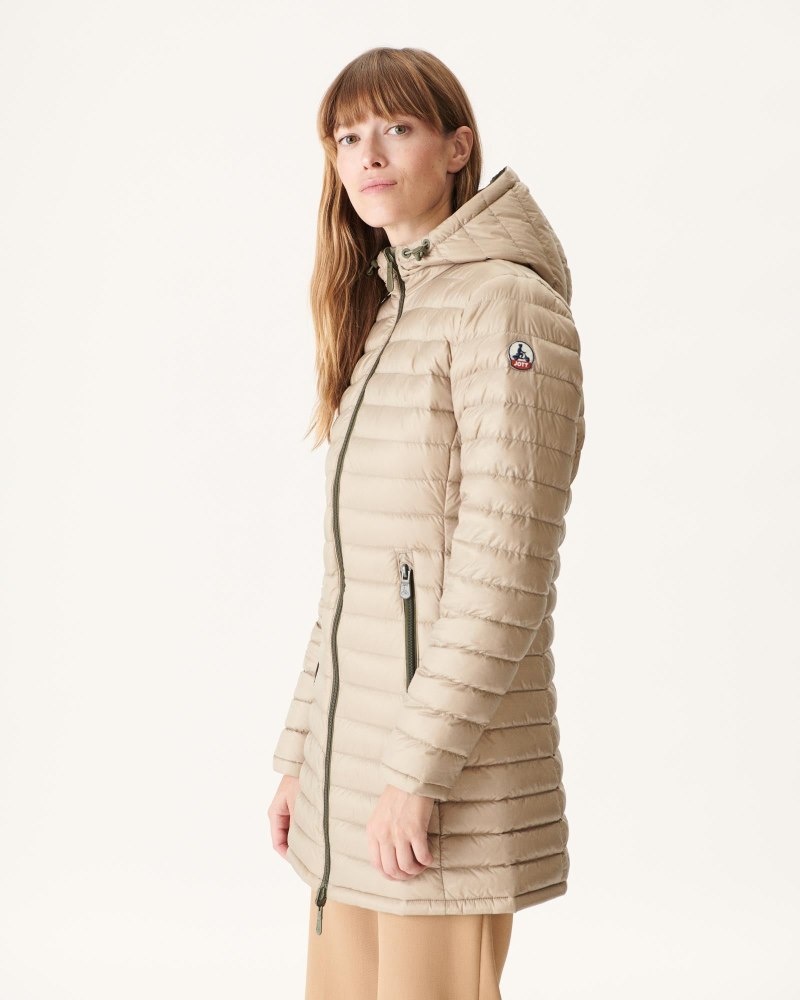 JOTT Moscow Reversible Dunjakker Dame Olivengrønne Beige | NWU-8783