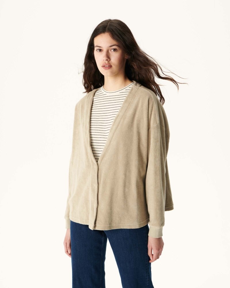 JOTT Pamplona Long Sleeve Cardigan Dame Beige | MPX-2481