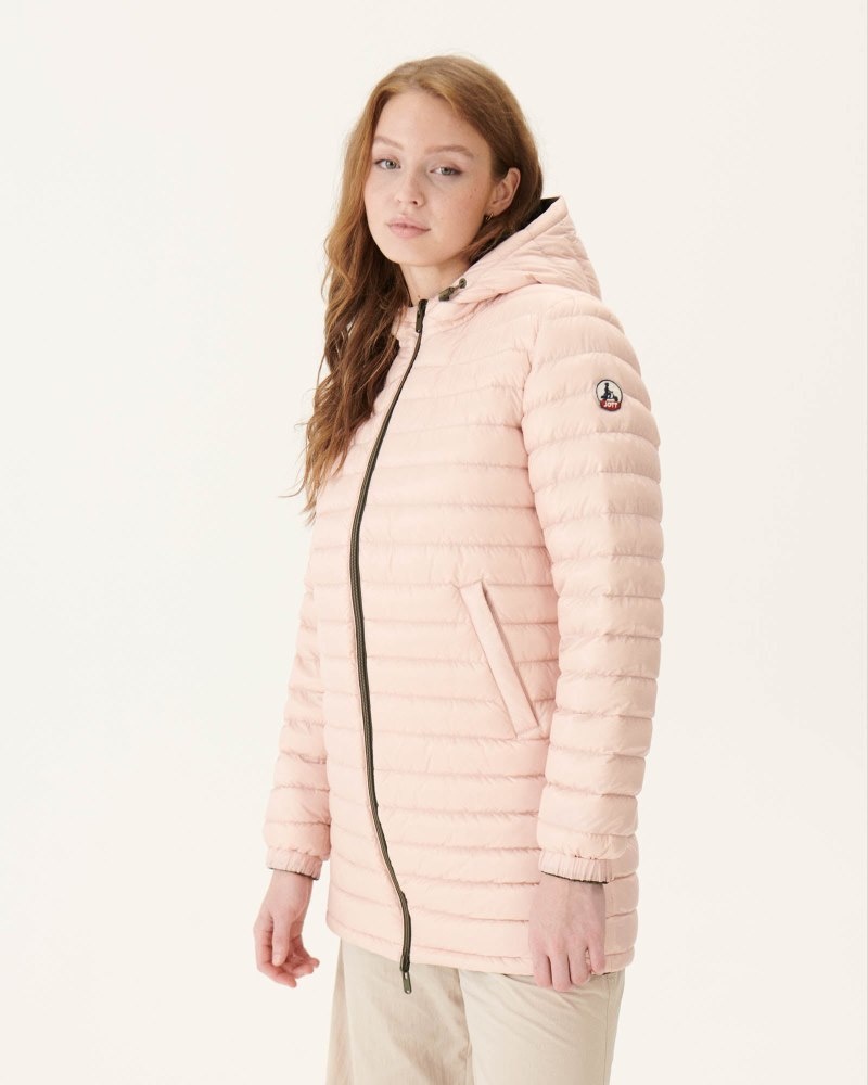 JOTT Roma Long Reversible Dunjakker Dame Olivengrønne Lyse Rosa | IQW-2403