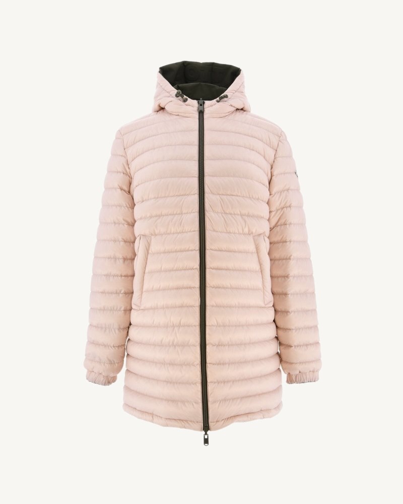 JOTT Roma Long Reversible Dunjakker Dame Olivengrønne Lyse Rosa | IQW-2403