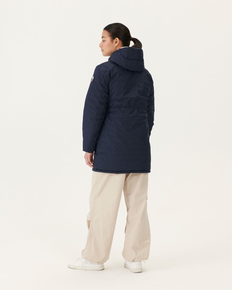 JOTT Roma Long Reversible Dunjakker Dame Marineblå Hvite | CCI-0747