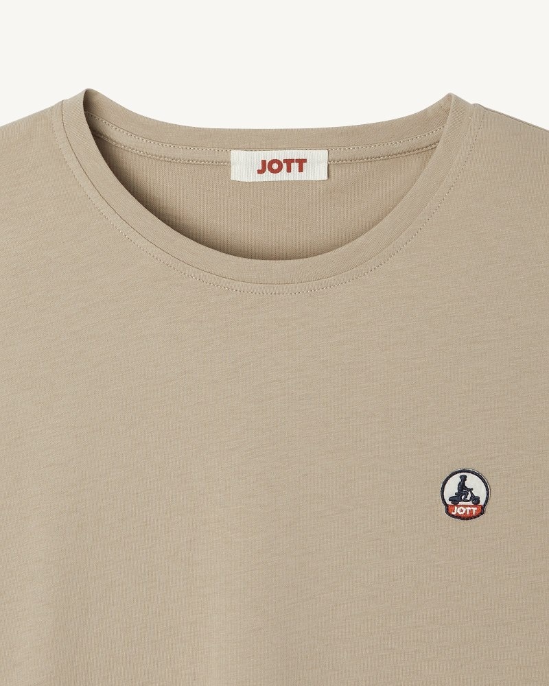 JOTT Rosas Round Neck T-skjorte Dame Beige | AAA-9412