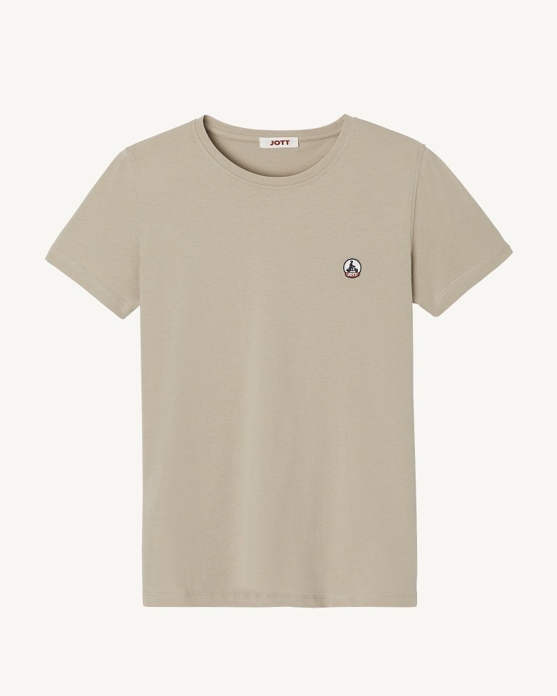 JOTT Rosas Round Neck T-skjorte Dame Beige | AAA-9412