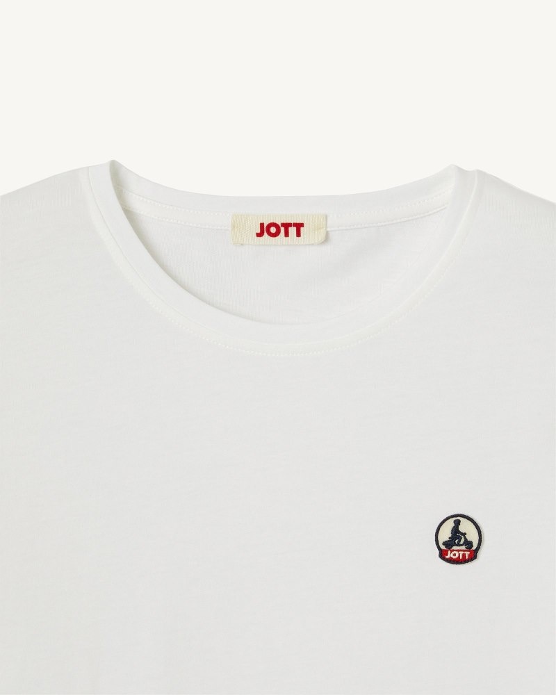 JOTT Rosas Round Neck T-skjorte Dame Hvite | EDT-2003