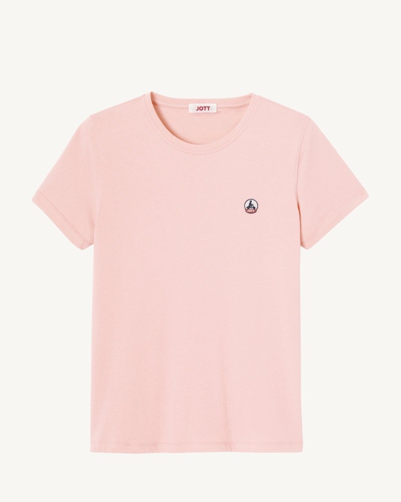 JOTT Rosas Round Neck T-skjorte Dame Lyse Rosa | EQV-5717