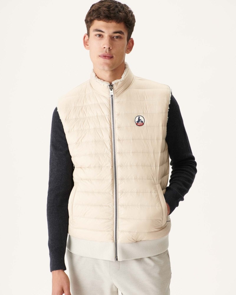 JOTT Sami Great Cold Reversible Ermeløse Dunjakker Herre Beige | BOF-2757