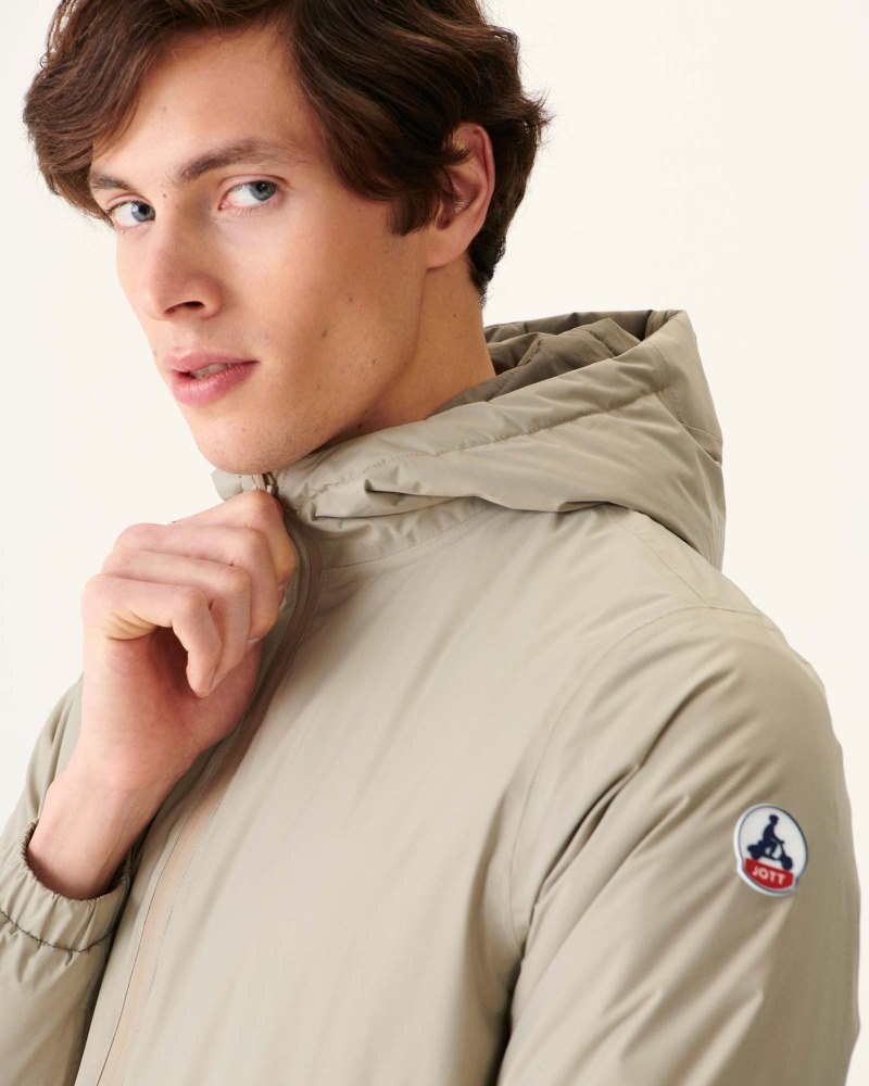 JOTT Vigo Reversible Ultralight Hette Dunjakker Herre Beige Grå Brune | ZCE-1767