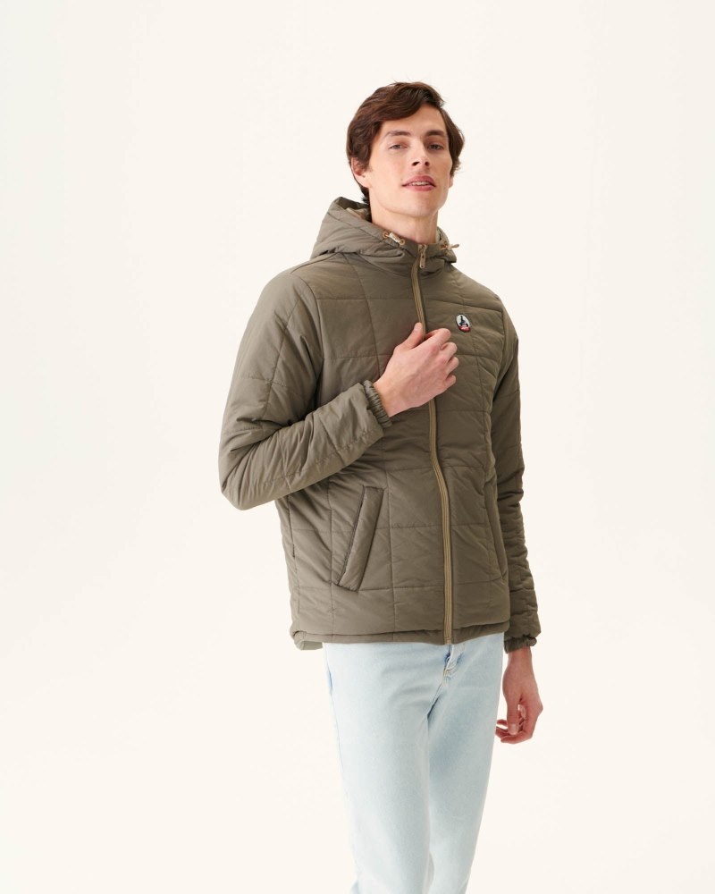 JOTT Vigo Reversible Ultralight Hette Dunjakker Herre Beige Grå Brune | ZCE-1767