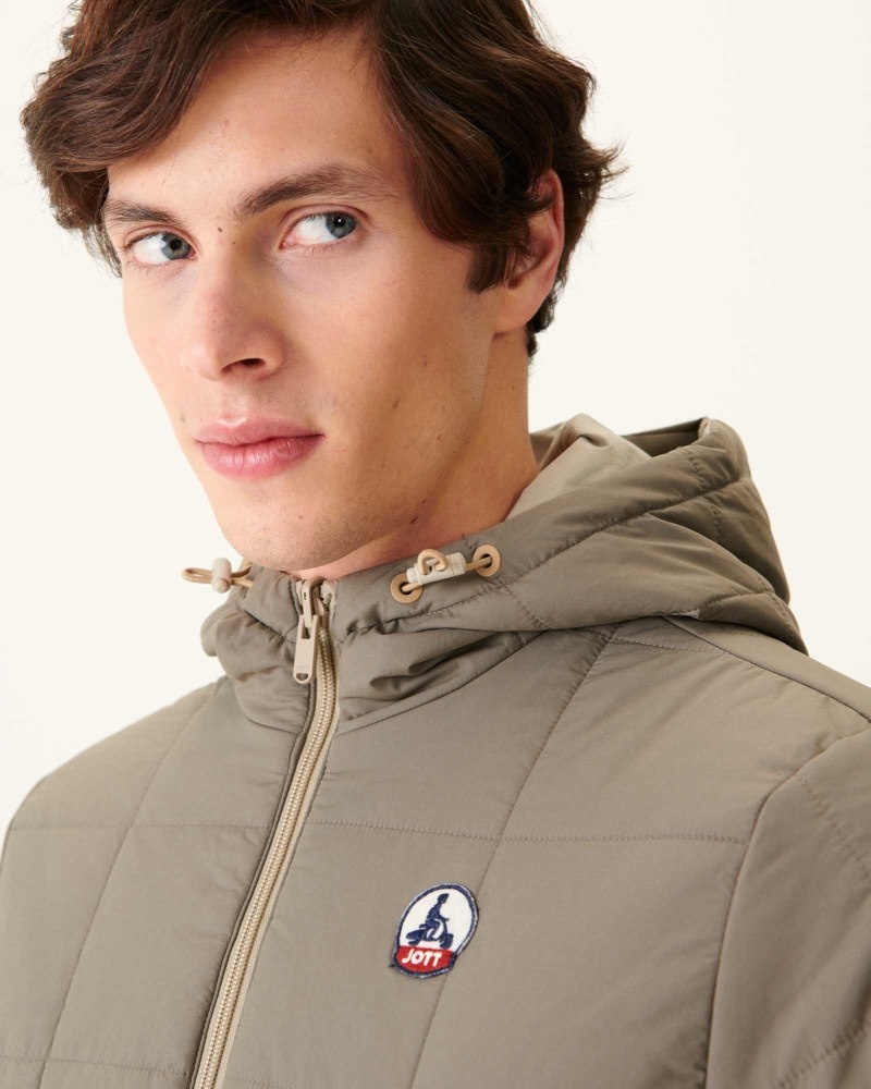 JOTT Vigo Reversible Ultralight Hette Dunjakker Herre Beige Grå Brune | ZCE-1767