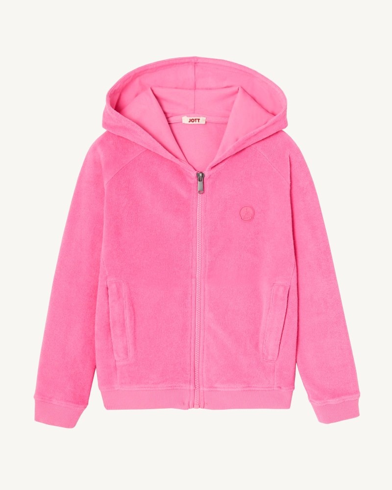 JOTT Volta Bomull Terry Zipped Jakke Barn Rosa | DLI-3383