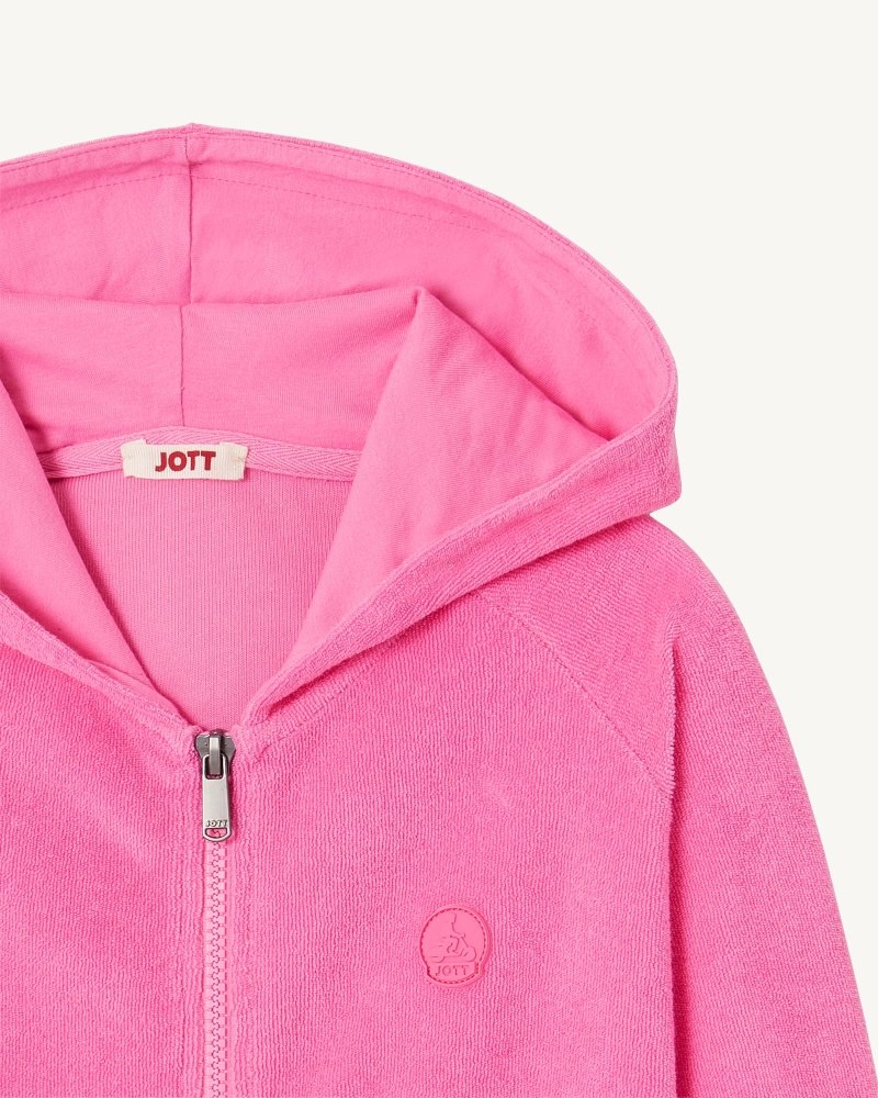 JOTT Volta Bomull Terry Zipped Jakke Barn Rosa | DLI-3383